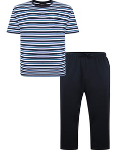 Espionage Lounge Pyjama Set mit Streifen Blau